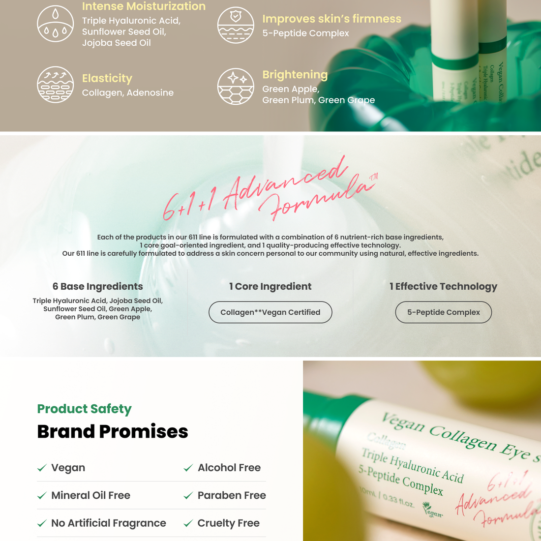 Vegan Collagen Eye Serum – Target Wrinkles, Puffiness &amp; Dark Circles