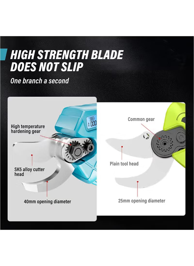 21V Electric Pruning Shears – High-Performance Cordless Cutter with 2 Batteries