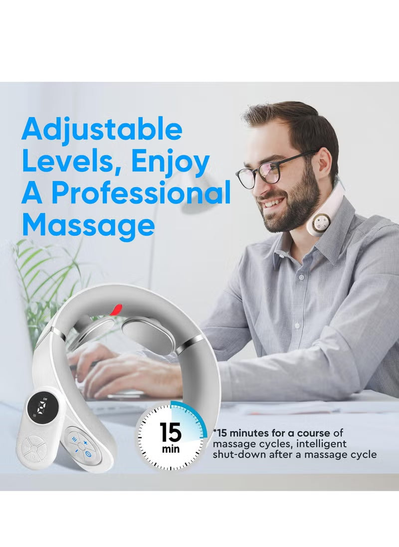 Smart Neck Massager with Heat – Cordless, Lightweight &amp; Adjustable