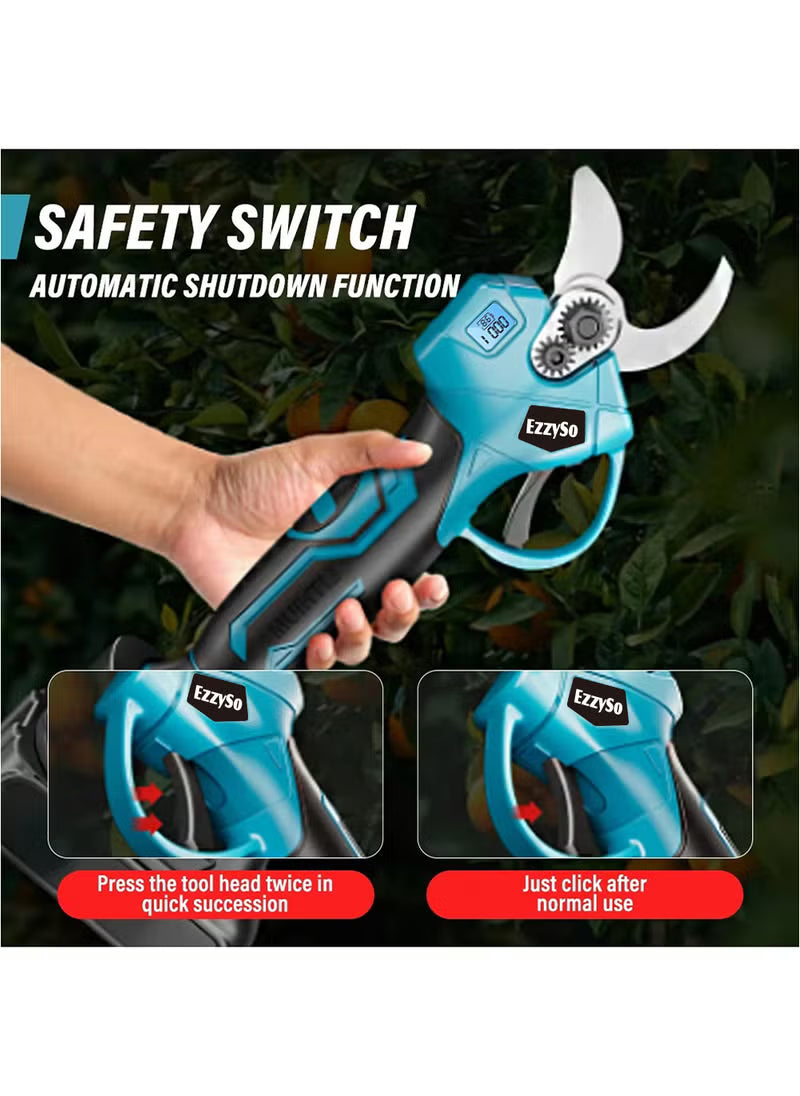 21V Electric Pruning Shears – High-Performance Cordless Cutter with 2 Batteries